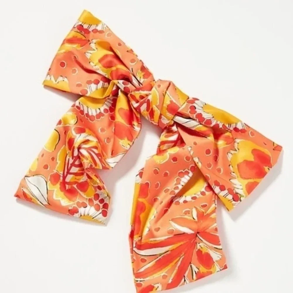 NWT Vera For Anthropologie Bow Barrette Orange